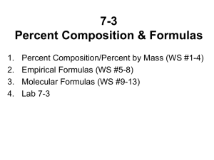 7-3 Percent Composition & Formulas