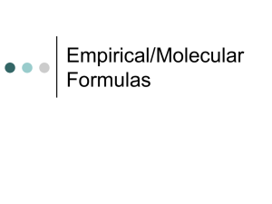 Empirical/Molecular Formulas - Belle Vernon Area School District