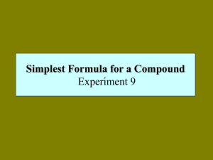lab 9 simplest formula for a compound lab 9