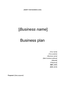 Business Plan template - Small Business Development Corporation