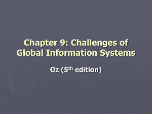 Chapter 9: Challenges of Global Information Systems