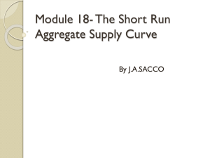 Ch. 10- The Short Run Aggregate Supply Curve