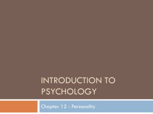 Chapter 12 - Personality