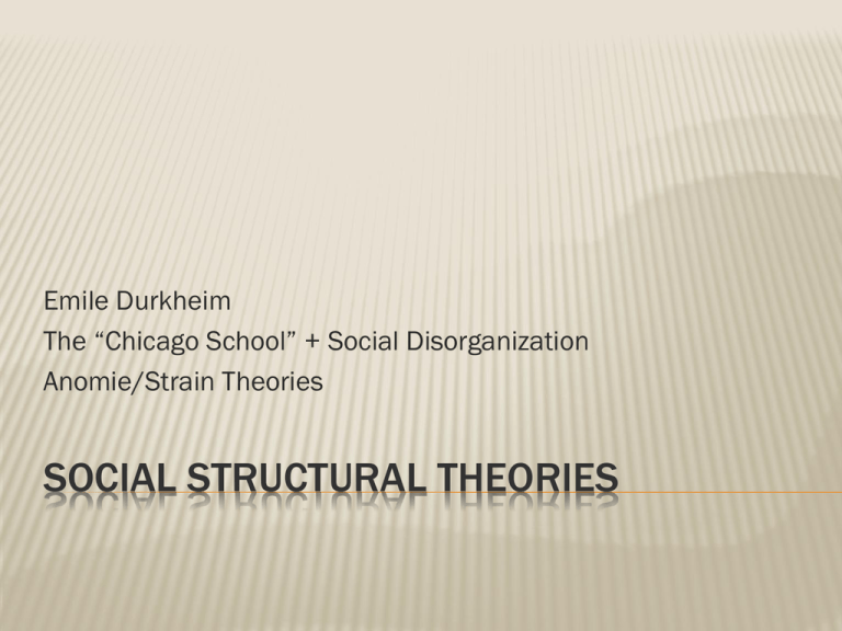 Social Structure I