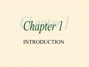 INTRODUCTION: Chapter I