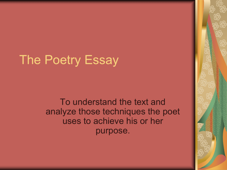 poetry essay pdf