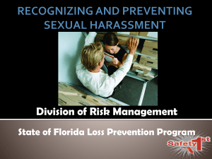 RECOGNIZING AND PREVENTING SEXUAL HARASSMENT