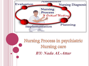Nursing Process in psychiatric care