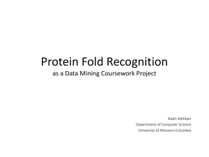 Protein Fold Recognition as a Data Mining Coursework Project