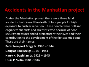 Accidents in the Manhattan project