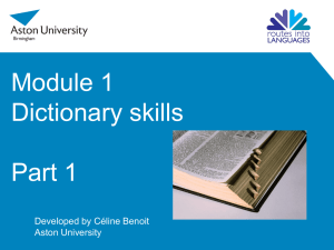 Dictionary skills - Aston University