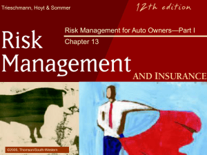 Risk Management for Auto Owners—Part I Chapter 13