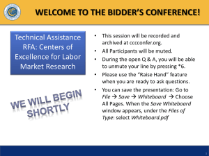 COE Bidder's conference webinar