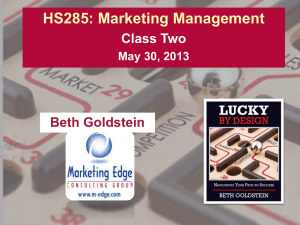 HS285-Marketing-Class-Two