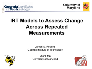 IRT Models to Assess Change Across Repeated Measurements