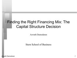 The Financing Decision - NYU Stern School of Business