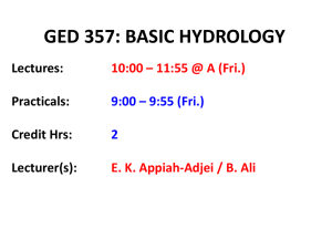 Basic Hydrology – Review