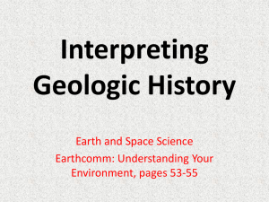 Interpreting Geologic History Earthcomm: Understanding Your