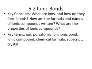 5.2 Ionic Bonds