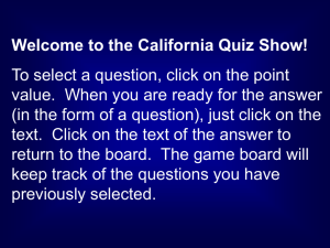 California Quiz Show game