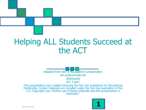 ACT ALL plus Blooms Taxonomy