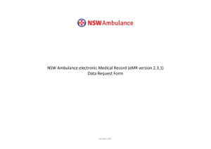 NSW Ambulance electronic Medical Record (eMR) data