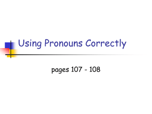 Using Pronouns Correctly