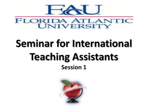 Seminar for International Teaching Assistants Session 1