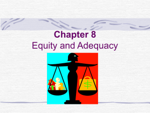 Chapter 8: Equity and Adequacy