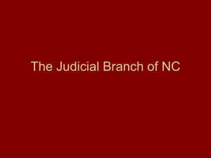 The Judicial Branch for the State of NC