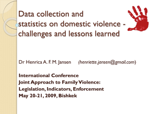 Data collection and statistics on domestic violence