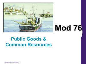 Mod 76 Public Goods & Common Resources