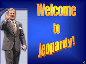 Chapter 14 Jeopardy Gam