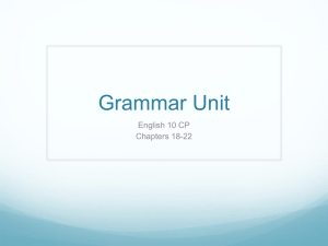 Grammar Unit - My Teacher Pages
