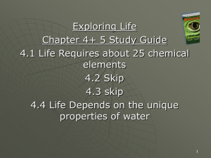4.4 Life Depends on the unique properties of water