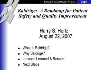 Baldrige National Quality Program 2007