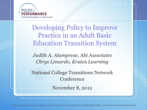 Policies/Guidance - National College Transition Network