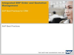 Scenario Name SAP Best Practices Baseline