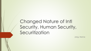 Changed Nature of Intl Security, Human Securit