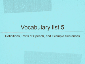 Vocabulary list 6