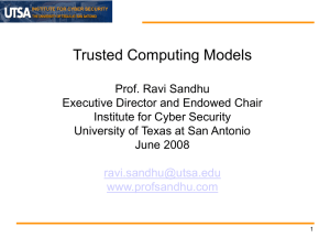 Presentation - Prof. Ravi Sandhu