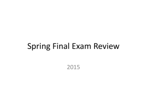 Spring Final Exam Review - SLHS Academic biology