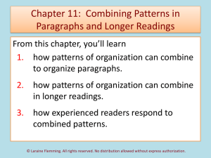 Chapter 10: Combining Patterns in Paragraphs and Longer Readings