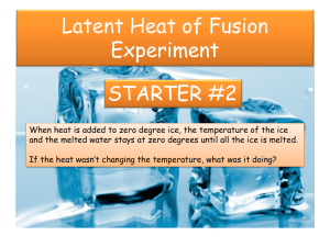 Latent Heat of Fusion Experiment