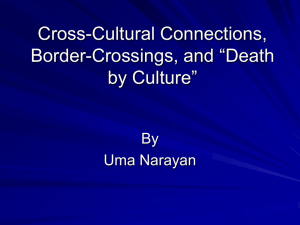 Cross-Cultural Connections, Border-Crossings, and “Death by Culture”