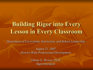Building Rigor into Every Lesson in Every Classroom