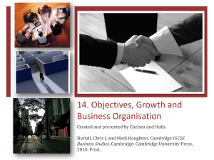 14. Objectives, Growth and Business Organisation