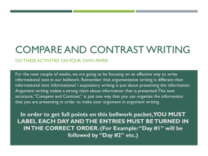 Compare and Contrast Writing