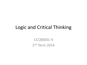 Critical Thinking - Michael Johnson's Homepage
