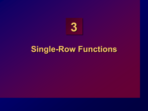 Single row SQL Functions